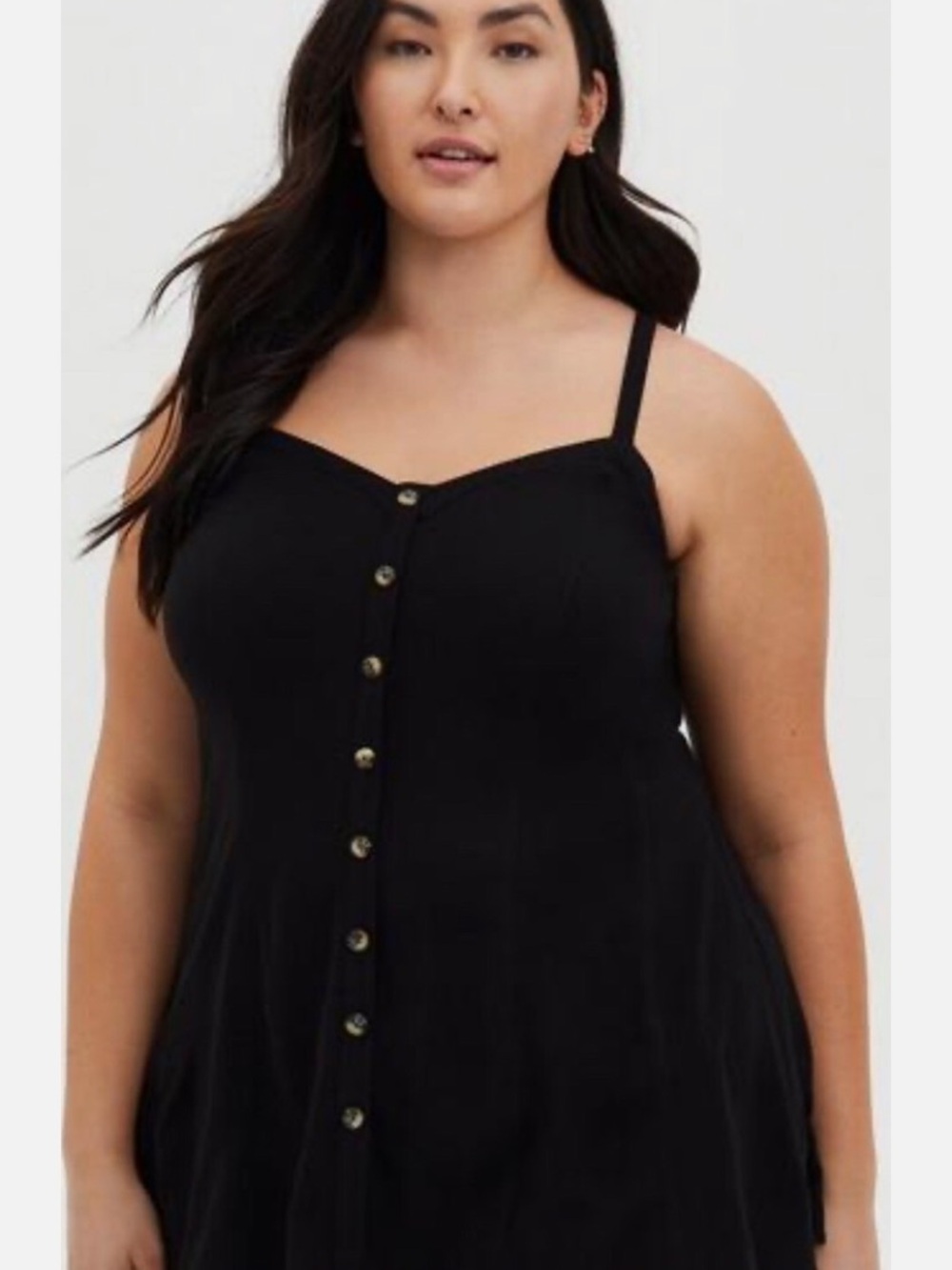torrid Black Button-Front Cami Dress